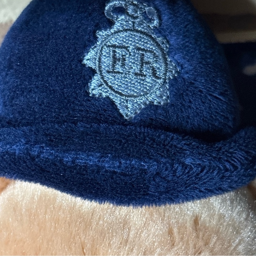 Plush Police Bear Toy - Tan and Blue kids stuffed animal used - Picture 4 of 16